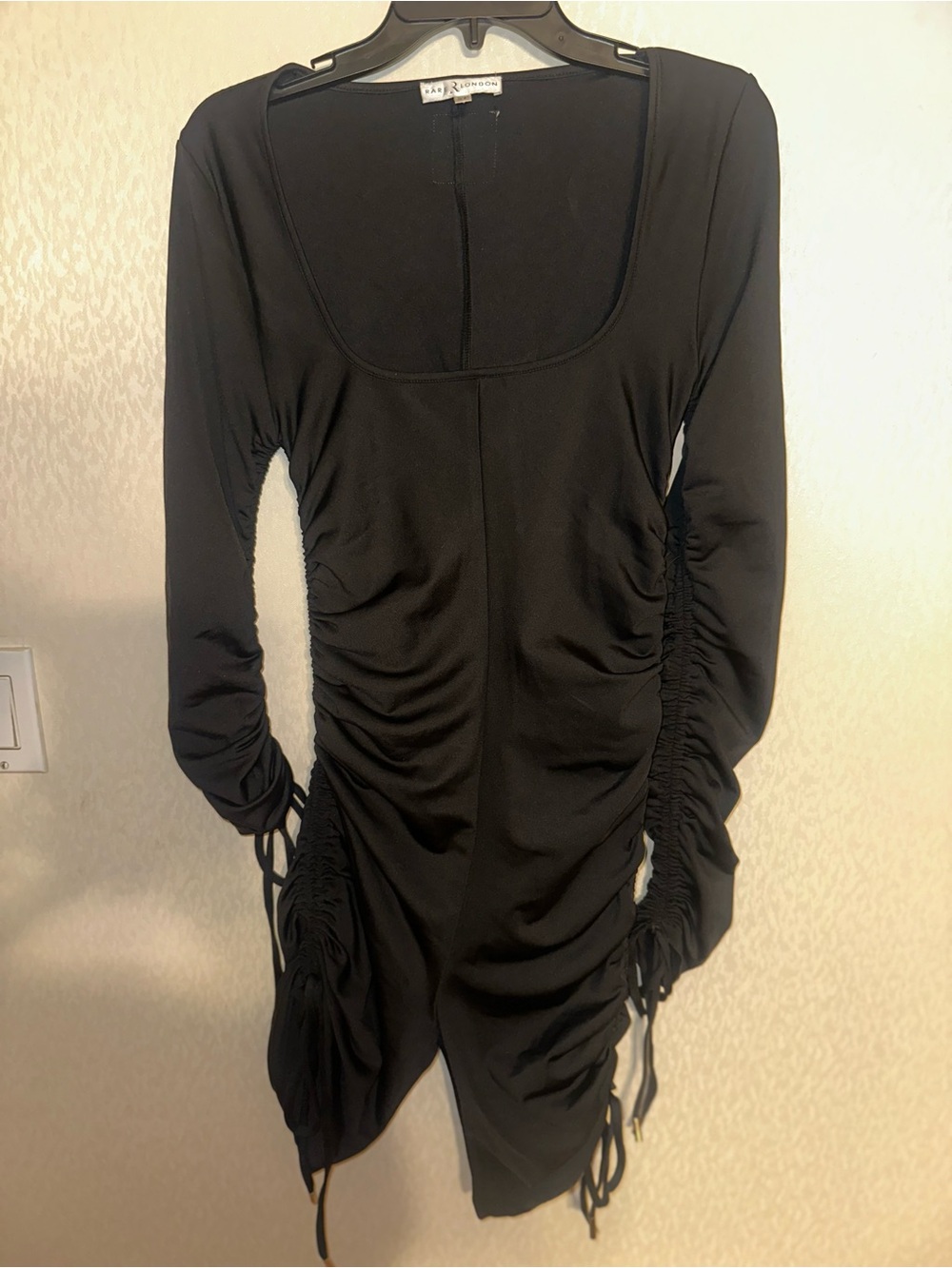 Rare London Black Romper with Square Neckline